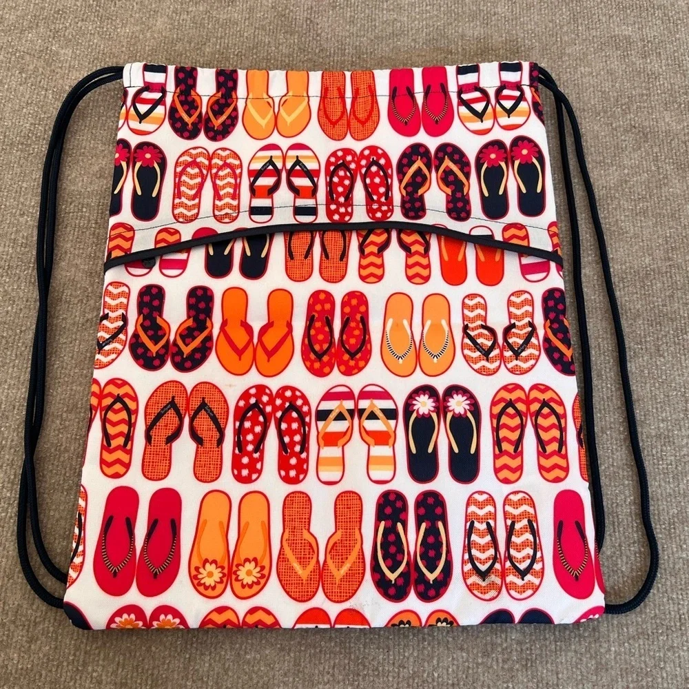 31 Colorful Flip-Flop Drawstring Backpack insulated bag